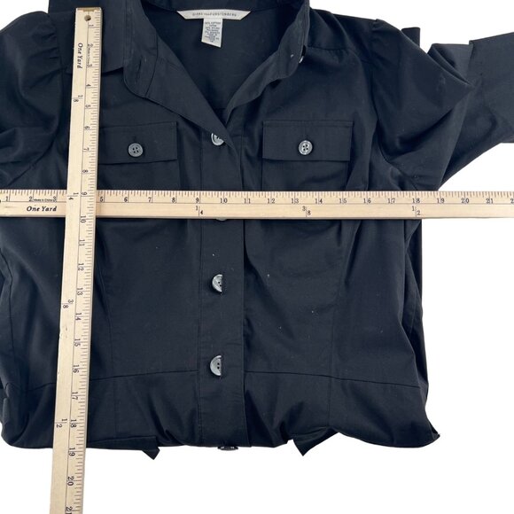 Dianne VonFurstenberg Women's size 12 Button Down Long Sleeve Dress Black - Picture 3 of 4
